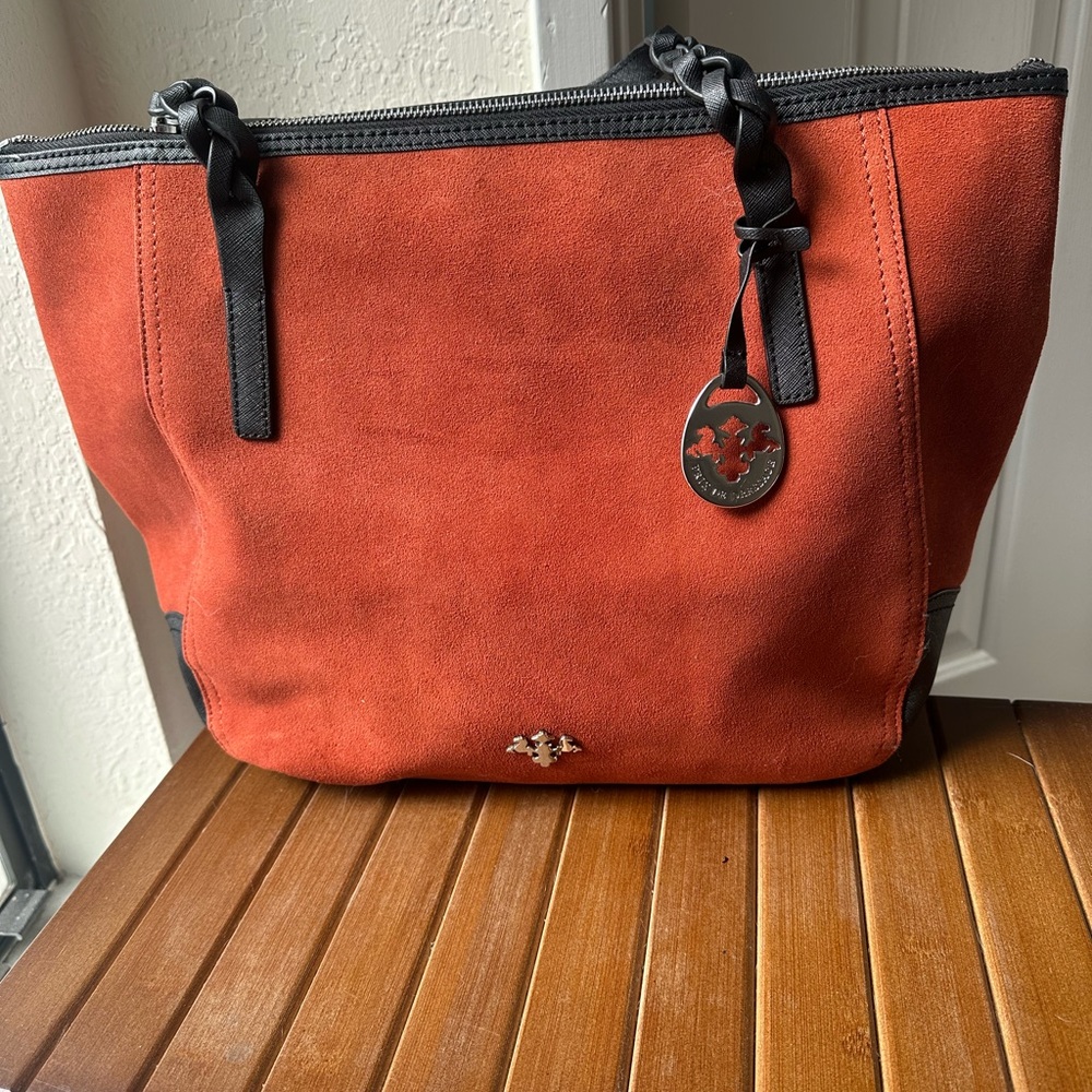 Prex De Dressage Red Suede Tote Bag